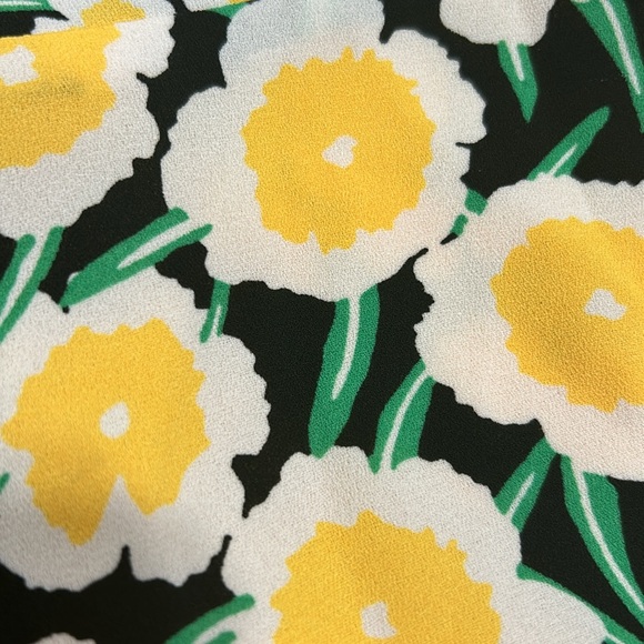 DIANE VON FURSTENBERG Mini Floral Yellow Chiffon Shift 70’s Dress NWT Sz 12 / L - Picture 11 of 16